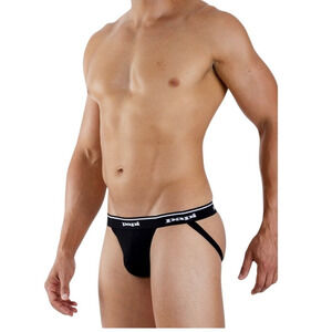 Papi Rib Jockstrap Black Large